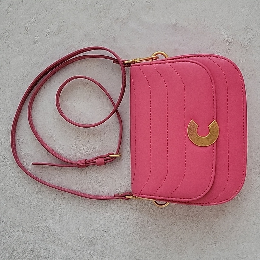 Coccinelle Pink Quilted Leather Crossbody Bag
